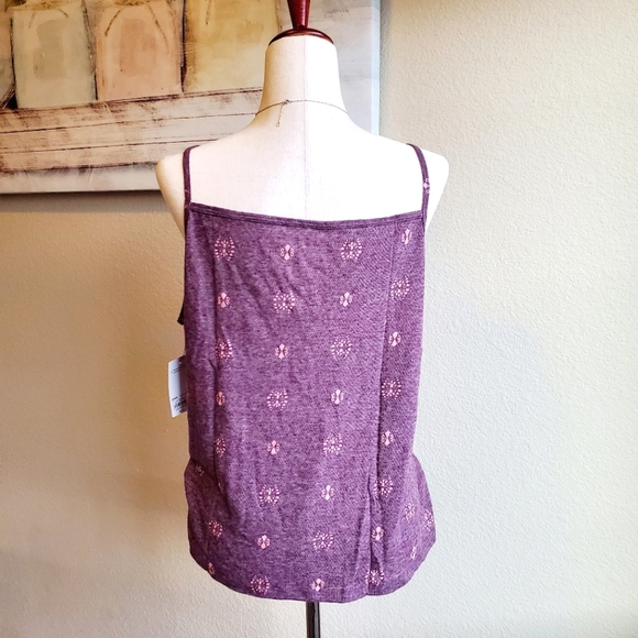 SONOMA | Squareneck Camisole in Plum Geo Print sz XL - Picture 3 of 8